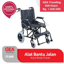 Kursi roda GEA 868 hitam traveling