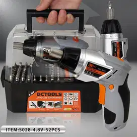 dc tools obeng listrik cordless screwdriver 4.8v 52 in 1