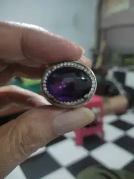 Dijual batu kecubung kalimantan ring Perak