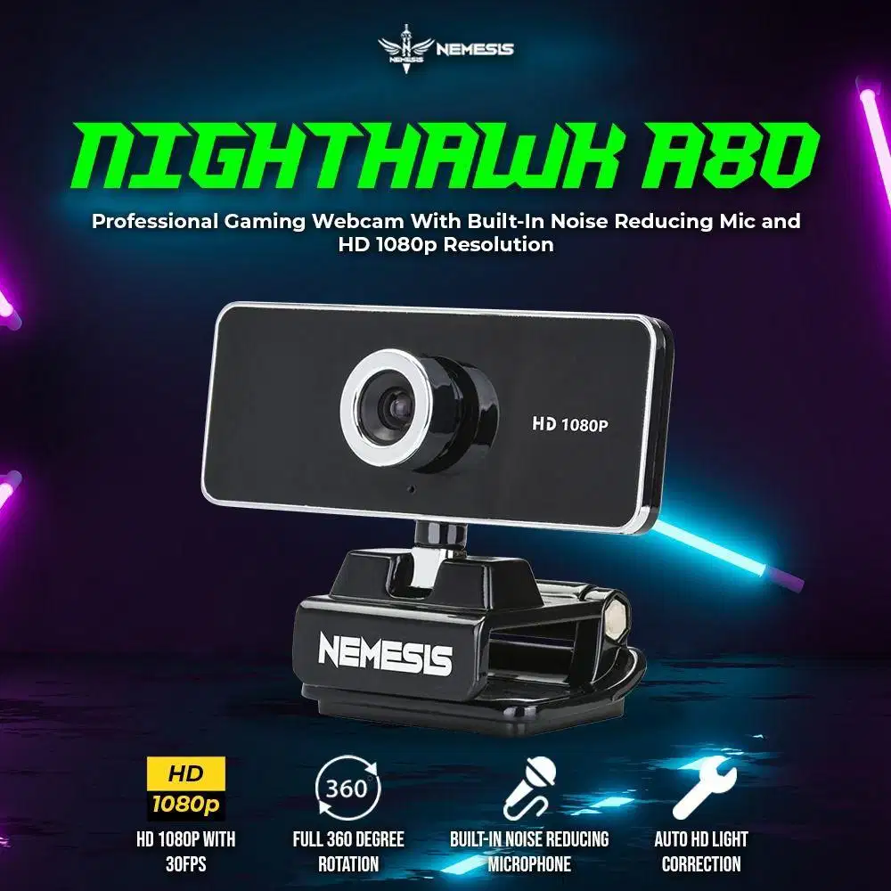 Webcam Gaming NYK Nemesis A80 Night Hawk A-80 Full HD 960p