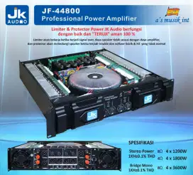 Power JK Audio JF 44800 / Power Amplifier 4 ch 1800 watt