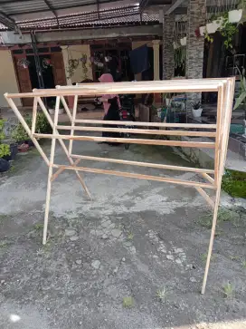 Jemuran Lipat Kayu Jati Kuat