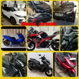 pasang sticker mobil motor decal stiker wrapping cutting sticker mobil