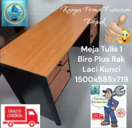 Meja kerja besar plus rak laci kunci 839rb free ongkir kuat awet baru