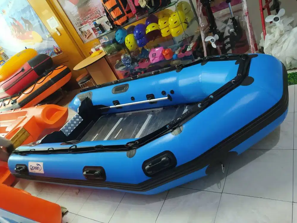 Perahu Karet Rescue Banjir Mancing Bahan PVC OCEAN 380 Untuk 7 Orang