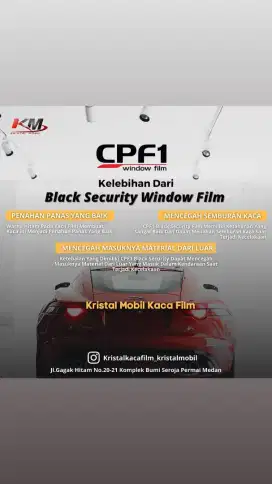 Kaca Film CPF1 BLACK SECURITY