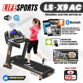 Treadmill Commercial with wifi dan bluetooth lifesports LS X9 AC