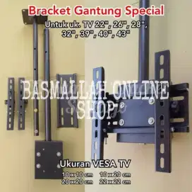 Bracket braket tv gantung 19-43 inch/braket tv plafon 19-43 inch murah