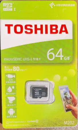 Murah     micro SD / memory external merk Toshiba 64 GB new