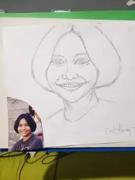 Gambar tangan sketsa pensil dari foto