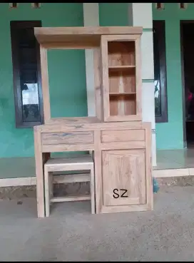 Meja rias minimalis kayu jati