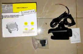 Breket / Holder HP Motowolf dengan Charger