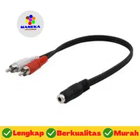 Kabel Adapter Audio 3.5 mm Female ke RCA Male HiFi 40 cm