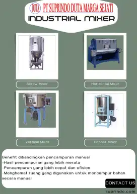 Mixer Industri Plastik (Vertical/Horizontal/Screw Mixer)