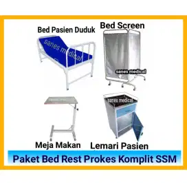 Paket Bed Prokes Ranjang Skerem Meja Mayo Bedside Cabinet Rumah Sakit