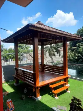 Bayar di tempat gasebo jati minimalis terima Beres di lokasi