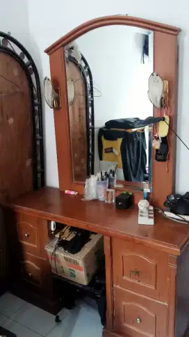 Meja kaca rias good tolet jati gratis antar