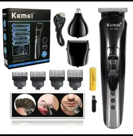 Kemei Orginal 3 in 1 Alat Cukur Rambut , cukur kumis jenggot ,hidung