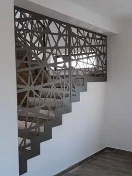 PARTISI RAILING TANGGA MODERN ORNAMEN LASER CUTTING METAL
