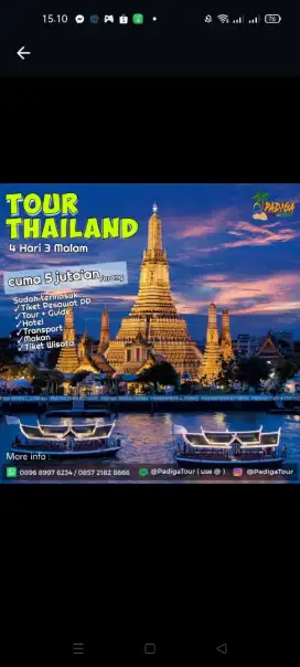 Tour Bangkok 4hari 3malam