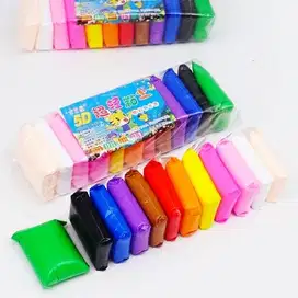 mainan 12 in 1 Clay Polymer Super Light Rainbow Clay Warna Mainan Lili