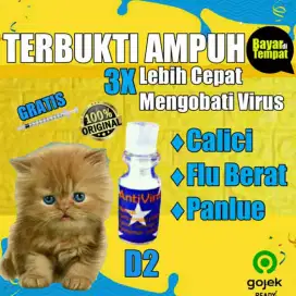 D2 paket obat virus calici muntah flu dan batuk pilek kucing 30 ml