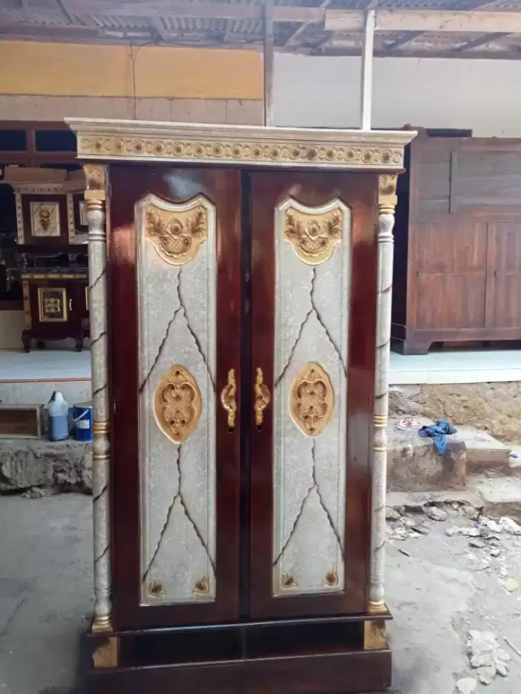 Lemari Jati 2pintu Motif Marmer