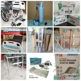 kursi roda tabung oksigen tongkat tensi nebulizer decubitus bed pasien