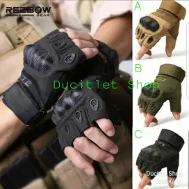 Sarung Tangan Motor/SepedaGunung/Ninja ArmyWarios/Gloves Tactical Half