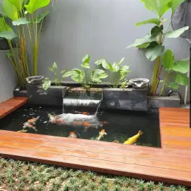 Deck kolam koi decking kolam ikan minimalis