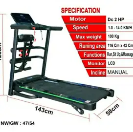 TREADMIL ELEKTRIK 3 FUNGSI TL 625