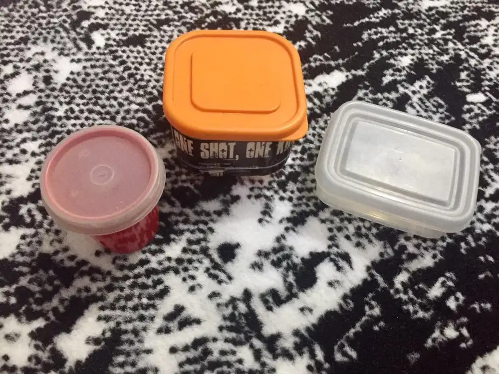 3 Tempat Plastik Mini Serbaguna Yg Merah