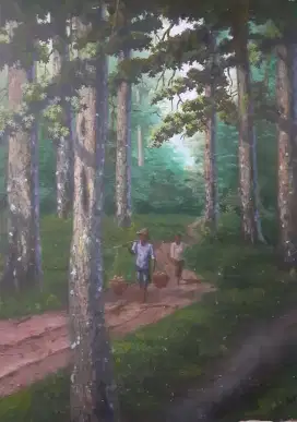 Lukisan jalan menuju hutan