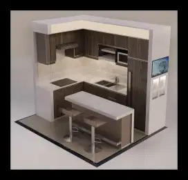 Kitchen set dan minibar minimalis