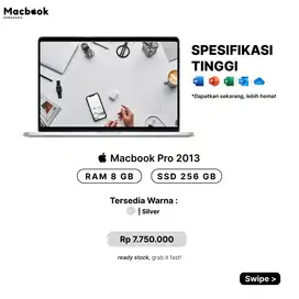 MACBOOK PRO 2013 15  8/256GB/ INTEL CORE I7