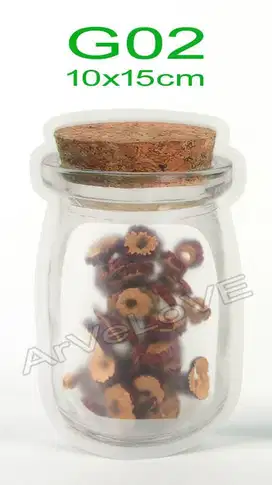 Mason Jar Plastic Bag Wood Zipper/Klip Toples transparan Kecil snack