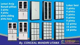 Cabinet Lemari Arsip Dokumen Loker locker kantor Besi 3 4 kaca sliding