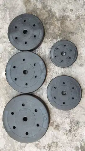 1 Set Dumbbell / Barbel Plate – Komplit! Total 90Kg