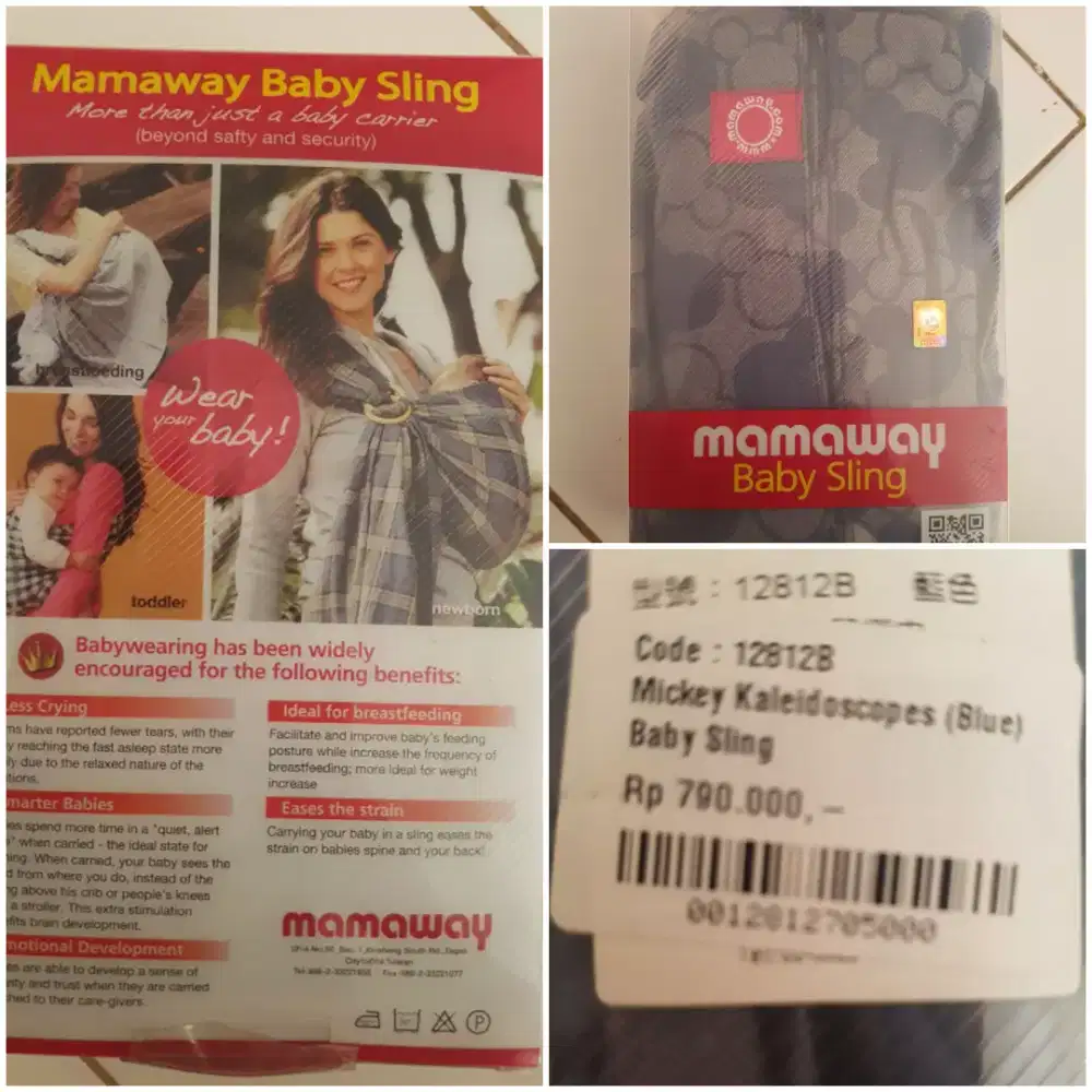 Mamaway mickey kaleldoscopes Blue Baby sling
