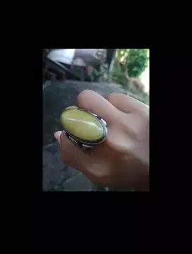 Cincin Batu Akik pandan kapas kuning
