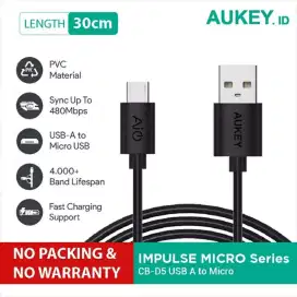 Kabel Charger micro-usb/type C Aukey  30cm Original Premium