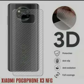 SKIN Carbon POCO X3 NFC motif Garis2 Transparans New.