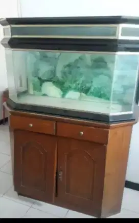 Dijual Aquarium+laci kayu jati lama. Uk.100x50x50.Harga nego