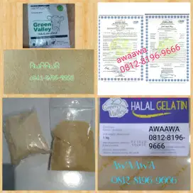 1kg Gelatin sapi halal MUI green valley gelatine bubuk serbuk sendi