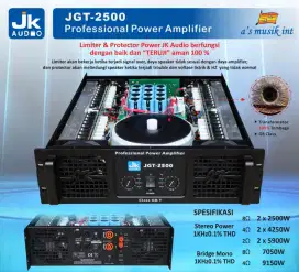 Power JK Audio JGT 2500 Class GB / Power Amplifier badak 2500 watt