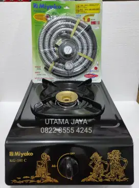 PAKET KOMPOR 1 TUNGKU MIYAKO + SELANG REGULATOR