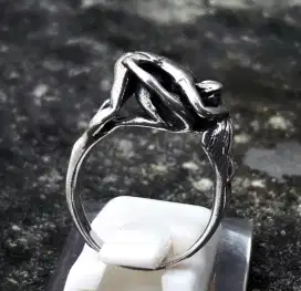 Cincin perak seni hand made 925 lawas sepeda vespa antik vintage jadul