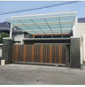 canopy alderon, onduline, atap upvc, canopy kaca, kontruksi bajaringan