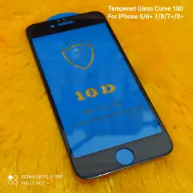 Tempered Glass Curve 10D For iPhone 6 / 7 / 8 Full tebel melengkung )