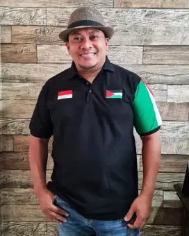 Jual baju polo warna hitam  palestine